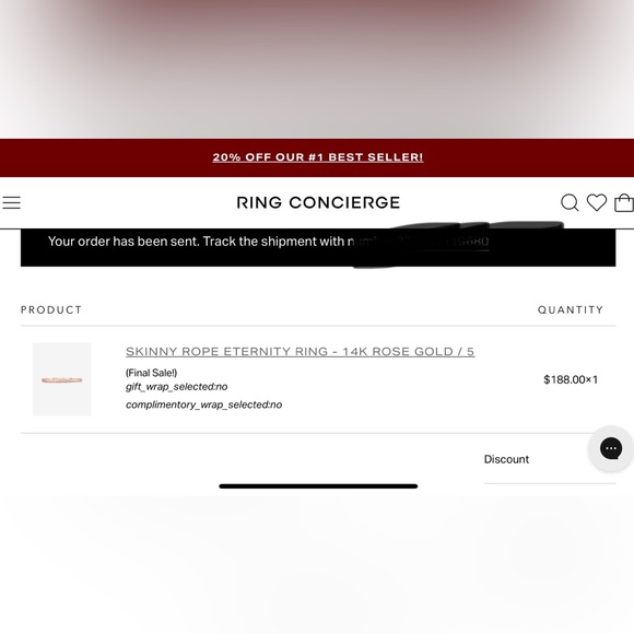 Ring Concierge Skinny Rope Eternity Ring 14K Rose Gold size 5 discontinued - Picture 4 of 9